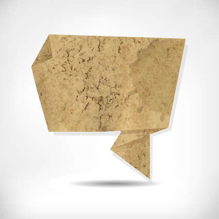 Old Paper Origami, Isolated On Grey Background Illustrationのイラスト素材