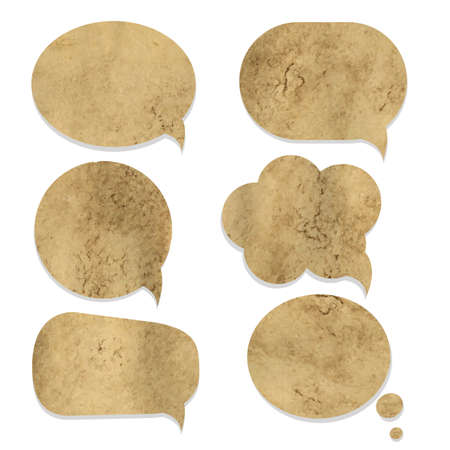 Old Paper Speech Bubble, Isolated On White Background Illustrationのイラスト素材