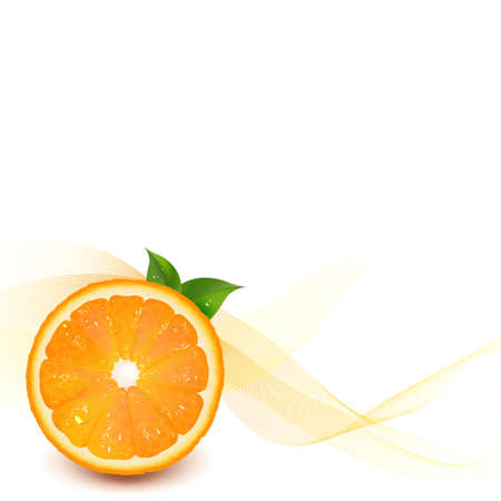 Orange With Blend, Isolated On White Background Illustrationのイラスト素材