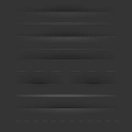 Big Set Of Dividers On Darkのイラスト素材
