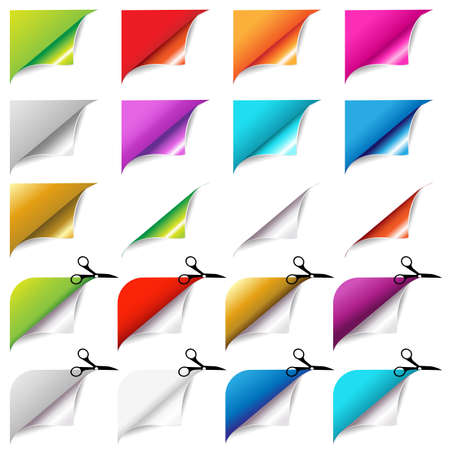Big Colorful Corners Set, Isolated On White Backgroundのイラスト素材