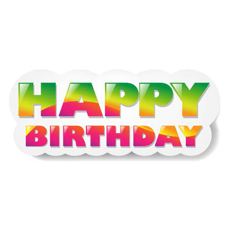 Happy Birthday Cloud, Isolated On White Background Illustrationのイラスト素材