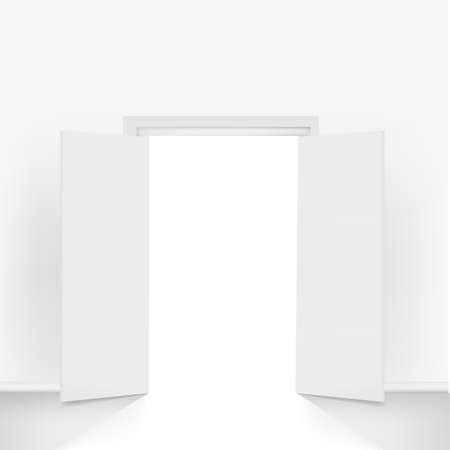 Open Doors, Isolated On Grey Background, Vector Illustrationのイラスト素材