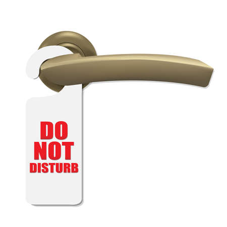 Do Not Disturb Sign With Door Handle, Isolated On White Background, Vector Illustrationのイラスト素材