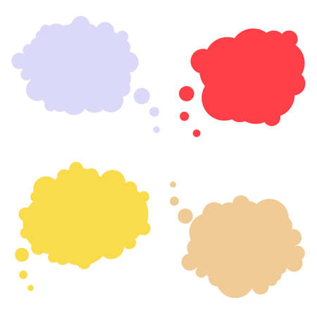 Pastel Speech Bubble, Isolated On White Background, Vector Illustrationのイラスト素材