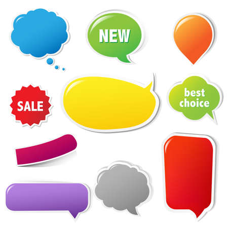 Color Labels Set With Text With Gradient Mesh, Isolated On White Background, Vector Illustrationのイラスト素材