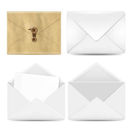 4 Envelopes, With Gradient Mesh, Vector Illustrationのイラスト素材
