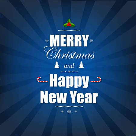 Blue Poster With Christmas Text, With Gradient Mesh, Vector Illustrationのイラスト素材