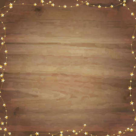 Border With Gold Stars, Vector Illustration のイラスト素材