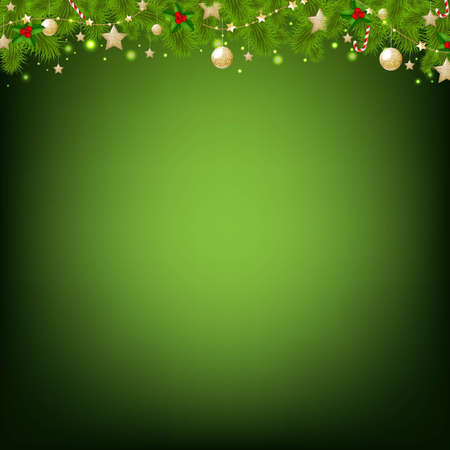 Christmas Card With Border, With Gradient Mesh, Vector Illustration のイラスト素材