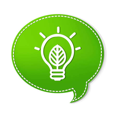 Green Speech Bubbles With Lamp Symbol, With Gradient Mesh, Vector Illustrationのイラスト素材