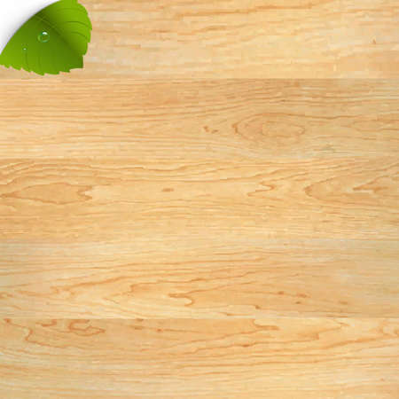 Wood Texture With Green Leaf, With Gradient Mesh, Vector Illustrationのイラスト素材