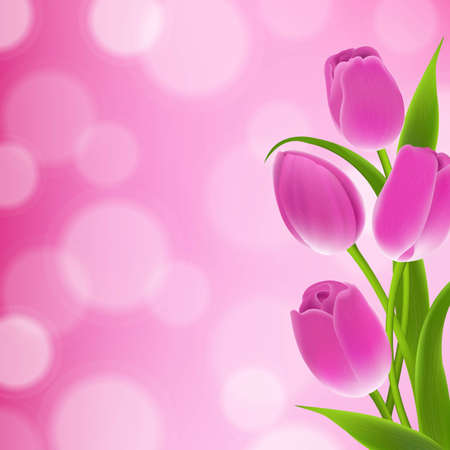 Border Of Tulips, With Gradient Mesh, Vector Illustrationのイラスト素材