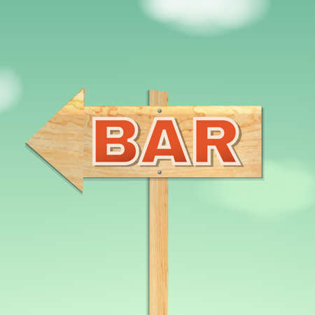 Vintage Beach Bar Sign, With Gradient Mesh, Vector Illustrationのイラスト素材