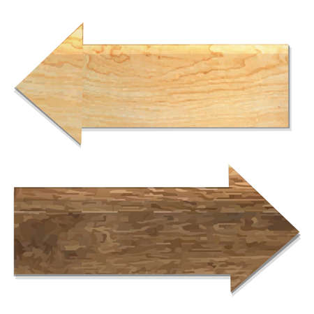 2 Wooden Signs, Vector Illustration