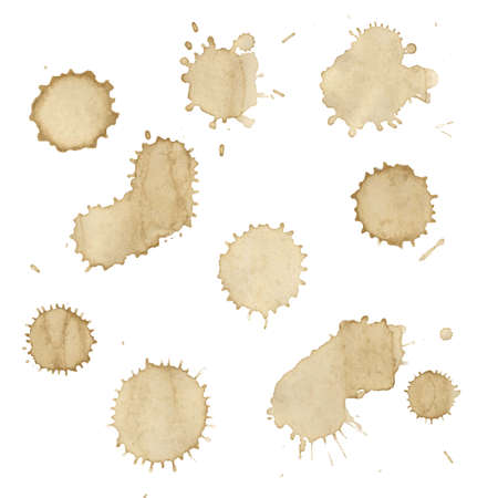Coffee Stains Set, Vector Illustrationのイラスト素材