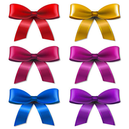 Big Bow Set, With Gradient Meshのイラスト素材