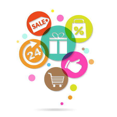 Shopping Icons Poster, Vector Illustrationのイラスト素材