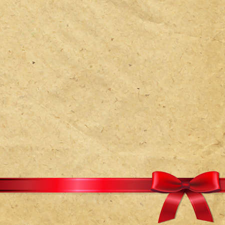 Old Paper With Red Bow, With Gradient Meshのイラスト素材
