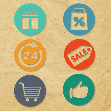 6 Shopping Iconsのイラスト素材