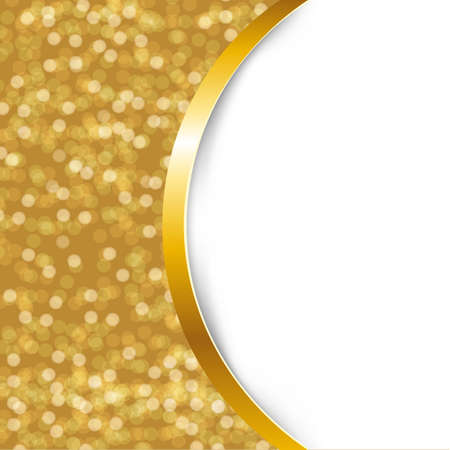 Golden Card With Ribbon With Gradient Mesh, Vector Illustrationのイラスト素材