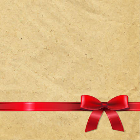 Old Paper With Red Ribbon, With Gradient Mesh, Vector Illustrationのイラスト素材