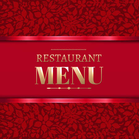 Red Restaurant Menu, With Gradient Mesh, Vector Illustrationのイラスト素材