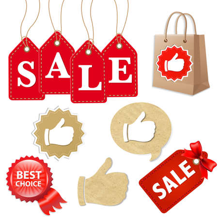 Sale Icons Set, With Gradient Mesh, Vector Illustrationのイラスト素材