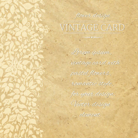 Vintage Card With Flowers, Vector Illustrationのイラスト素材