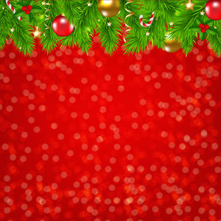 Fir Tree Frame With Gradient Mesh, Vector Illustrationのイラスト素材