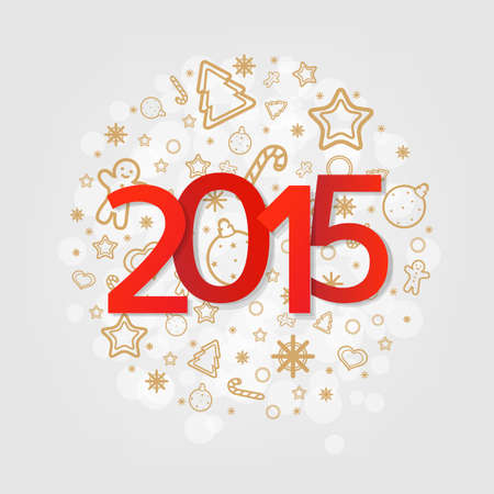 New Year Poster With Gradient Mesh, Vector Illustrationのイラスト素材