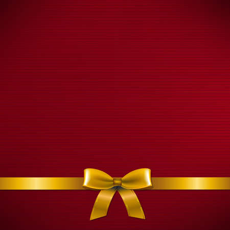 Dark Red Card With Golden Ribbon With Gradient Mesh, Vector Illustrationのイラスト素材