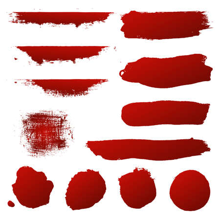 Red Blots Set, Vector Illustrationのイラスト素材