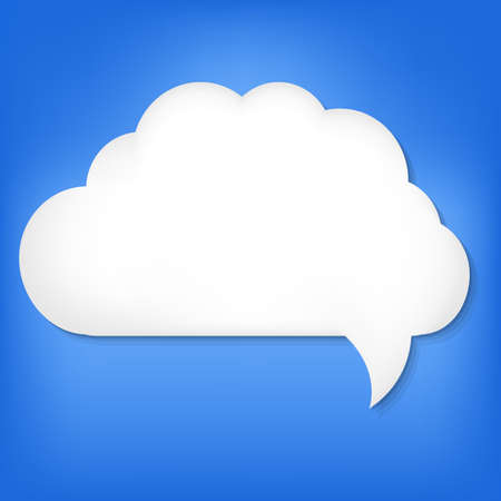 Speech Bubble Blue Background With Gradient Mesh, Vector Illustrationのイラスト素材