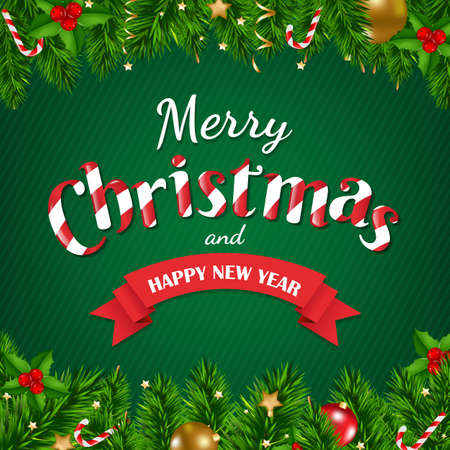 Christmas Poster With Gradient Mesh, Vector Illustrationのイラスト素材