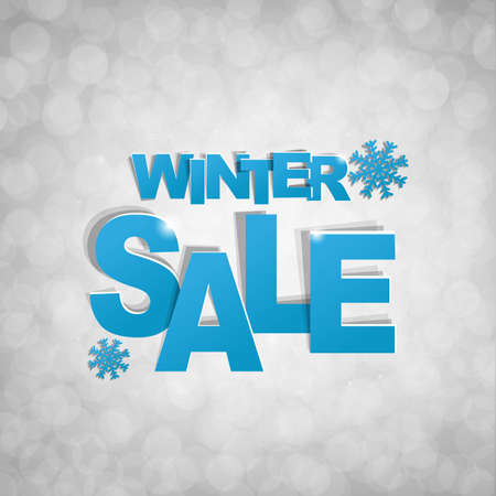 Sale Glitter Banner With Snowflake With Gradient Mesh, Vector Illustrationのイラスト素材