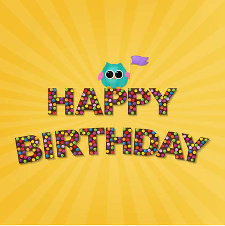 Happy Birthday Poster, With Gradient Mesh, Vector Illustrationのイラスト素材