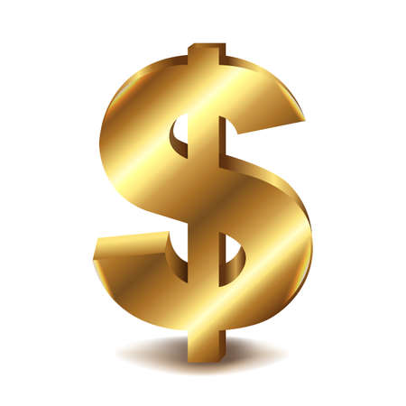 Dollar, With Gradient Mesh, Vector Illustrationのイラスト素材