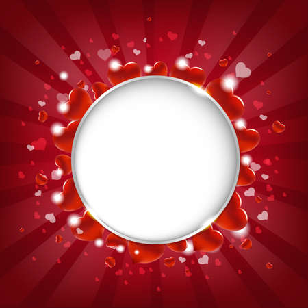 Valentines Day Poster Sunburst With Gradient Mesh, Vector Illustrationのイラスト素材