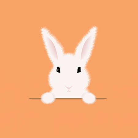 Happy Easter Postcard With Rabbit With Gradient Mesh, Vector Illustrationのイラスト素材