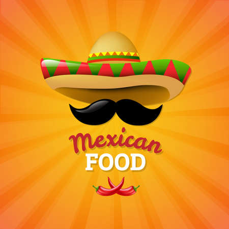 Mexican Food With Gradient Mesh, Vector Illustrationのイラスト素材