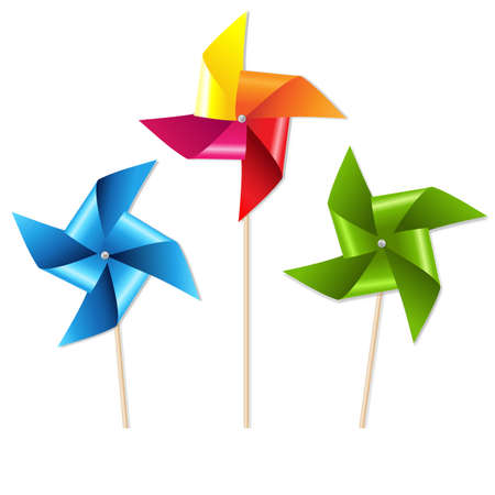 Colorful Pinwheels With Gradient Mesh, Vector Illustrationのイラスト素材