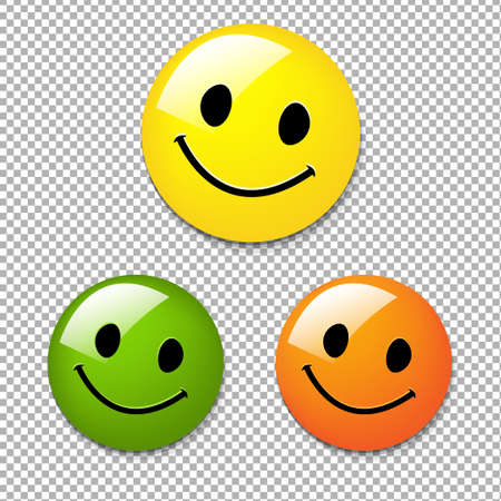 Smiley Button With Gradient Mesh, Vector Illustrationのイラスト素材