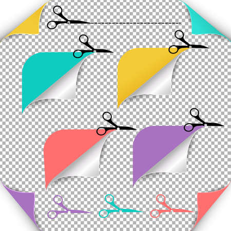 Corners And Scissors Gradient Mesh, Vector Illustration.のイラスト素材