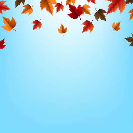 Autumn Border With Leaves, Vector Illustrationのイラスト素材