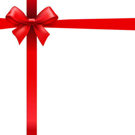 Red Ribbon with Bowのイラスト素材