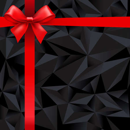 Black Banner With Red Ribbon Bowのイラスト素材