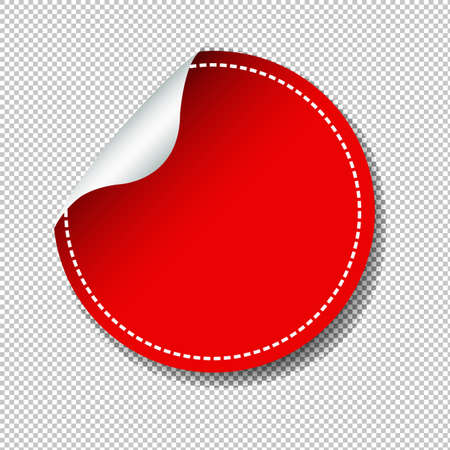 Red Label Transparent Background With Gradient Mesh, Vector Illustrationのイラスト素材