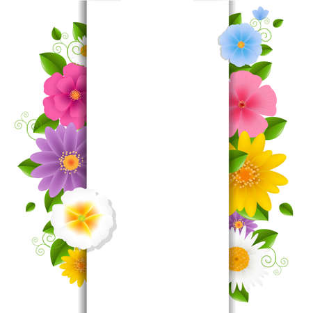 Card With Flowers With Gradient Mesh, Vector Illustrationのイラスト素材