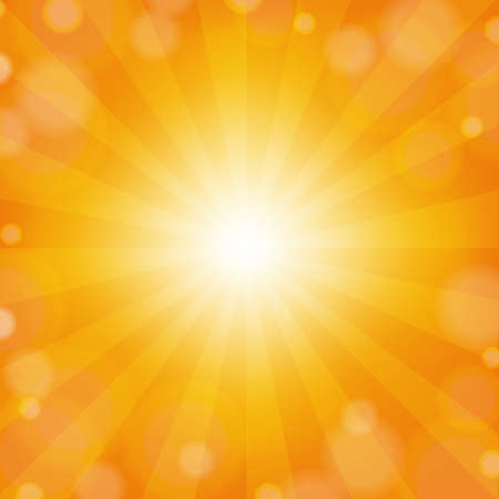 Sunburst Yellow Background With Gradient Mesh, Vector Illustrationのイラスト素材